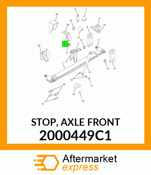 STOP, AXLE FRONT 2000449C1