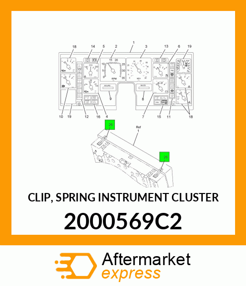 CLIP, SPRING INSTRUMENT CLUSTER 2000569C2