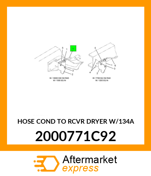HOSE COND TO RCVR DRYER W/134A 2000771C92