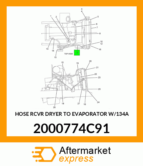 HOSE RCVR DRYER TO EVAPORATOR W/134A 2000774C91