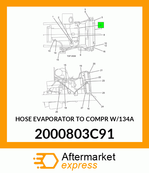 HOSE EVAPORATOR TO COMPR W/134A 2000803C91