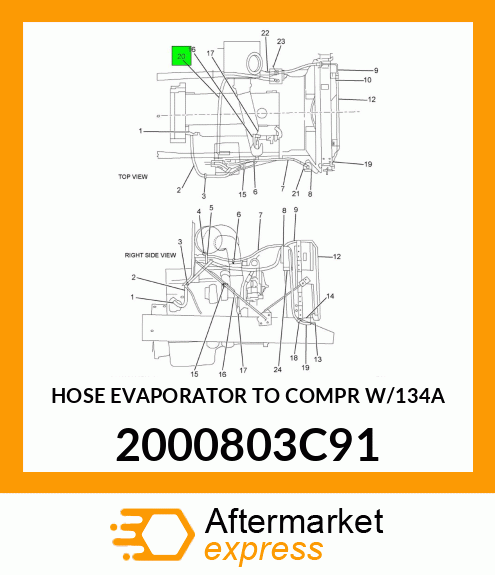 HOSE EVAPORATOR TO COMPR W/134A 2000803C91