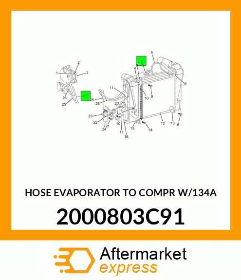 HOSE EVAPORATOR TO COMPR W/134A 2000803C91