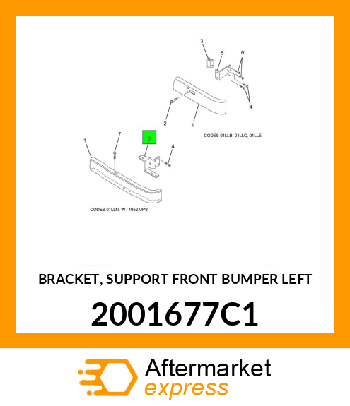 BRACKET, SUPPORT FRONT BUMPER LEFT 2001677C1