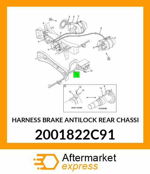 HARNESS BRAKE ANTILOCK REAR CHASSI 2001822C91