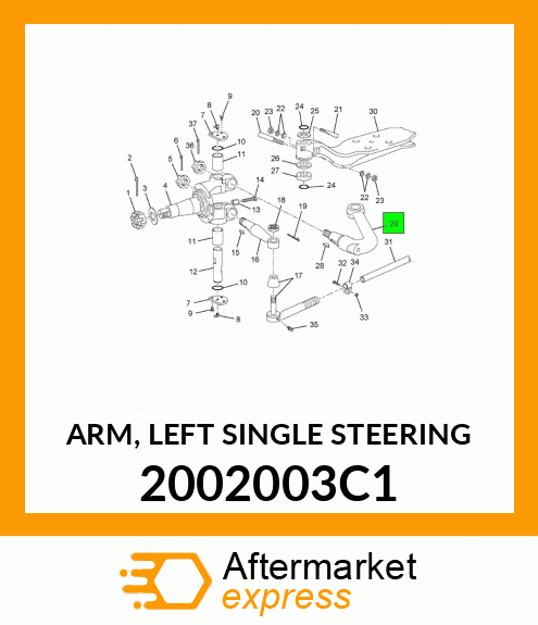 ARM, LEFT SINGLE STEERING 2002003C1