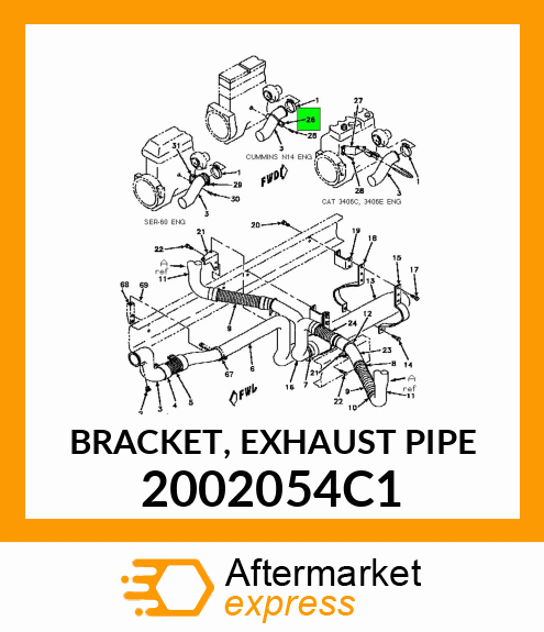 BRACKET, EXHAUST PIPE 2002054C1