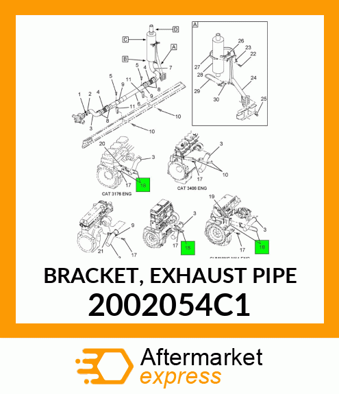 BRACKET, EXHAUST PIPE 2002054C1