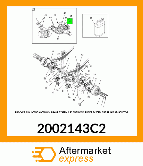 BRACKET, MOUNTING ANTILOCK BRAKE SYSTEM ABS ANTILOCK BRAKE SYSTEM ABS BRAKE SENSOR TOP 2002143C2