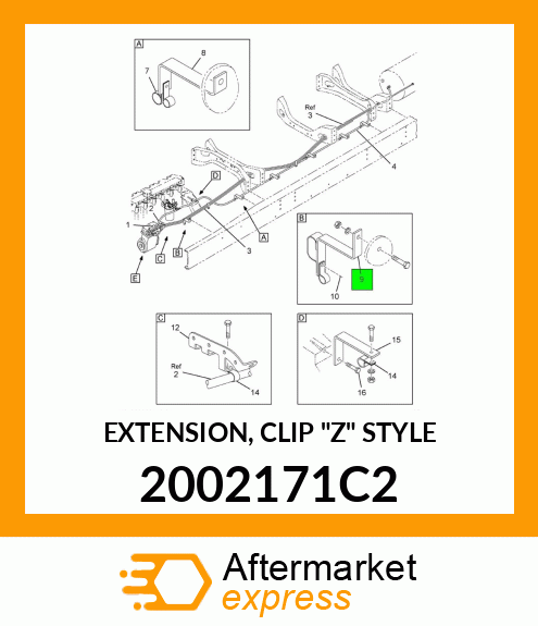 EXTENSION, CLIP "Z" STYLE 2002171C2