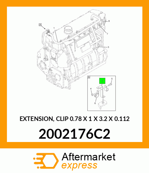 EXTENSION, CLIP 0.78" X 1 X 3.2" X 0.112" 2002176C2