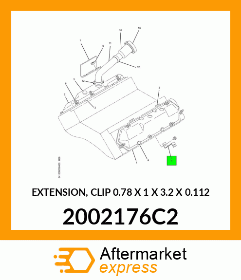 EXTENSION, CLIP 0.78" X 1 X 3.2" X 0.112" 2002176C2