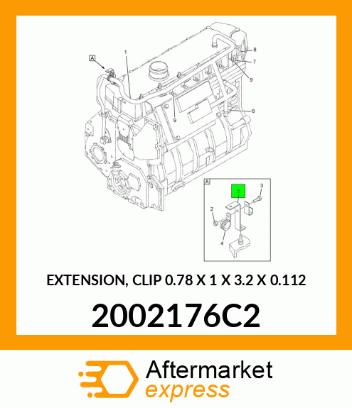 EXTENSION, CLIP 0.78" X 1 X 3.2" X 0.112" 2002176C2