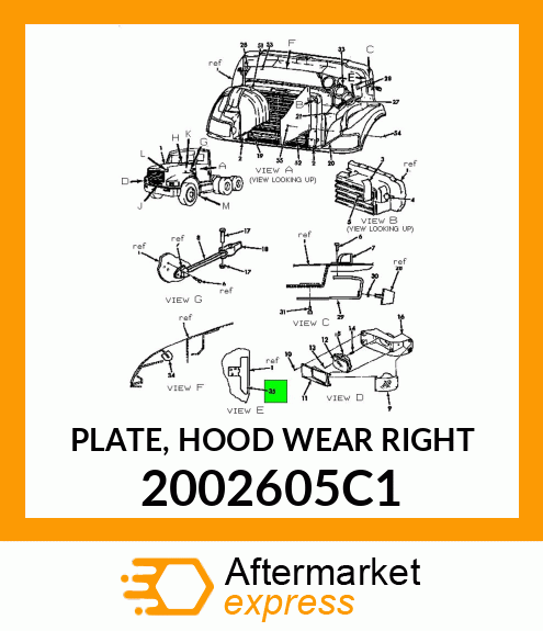 PLATE, HOOD WEAR RIGHT 2002605C1