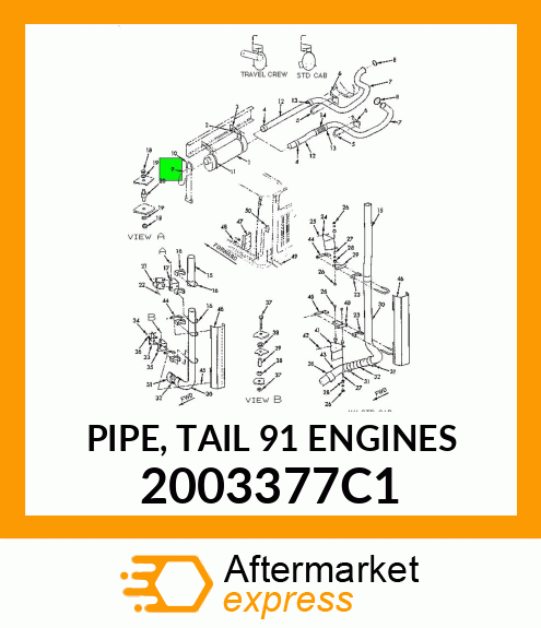 PIPE, TAIL 91 ENGINES 2003377C1