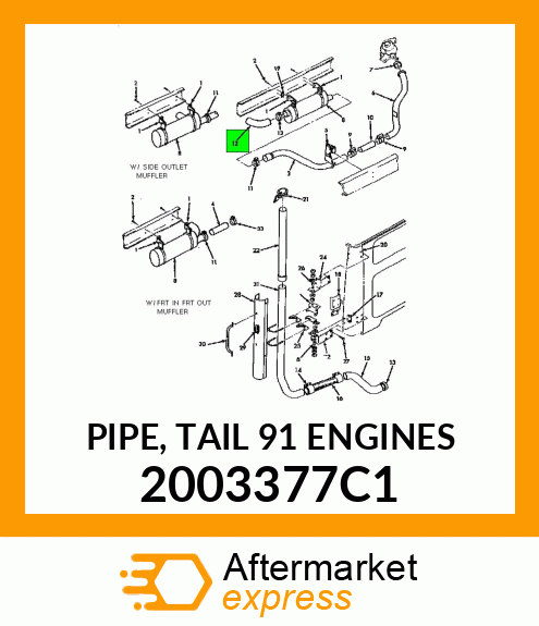 PIPE, TAIL 91 ENGINES 2003377C1