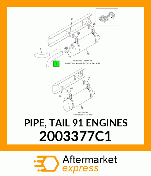 PIPE, TAIL 91 ENGINES 2003377C1