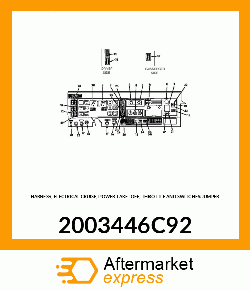 HARNESS, ELECTRICAL CRUISE, POWER TAKE- OFF, THROTTLE AND SWITCHES JUMPER 2003446C92