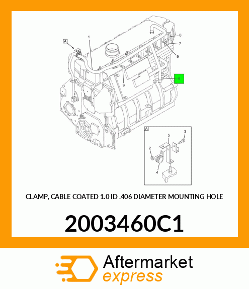 CLAMP, CABLE COATED 1.0 ID .406 DIAMETER MOUNTING HOLE 2003460C1