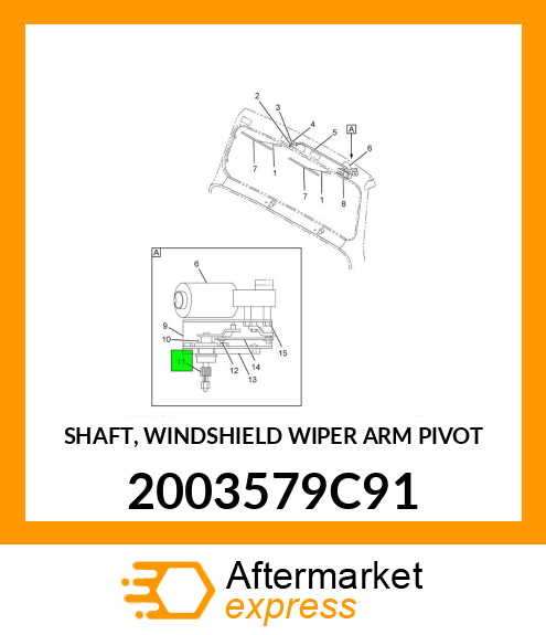 SHAFT, WINDSHIELD WIPER ARM PIVOT 2003579C91