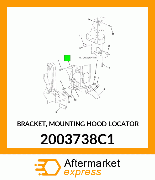 BRACKET, MOUNTING HOOD LOCATOR 2003738C1