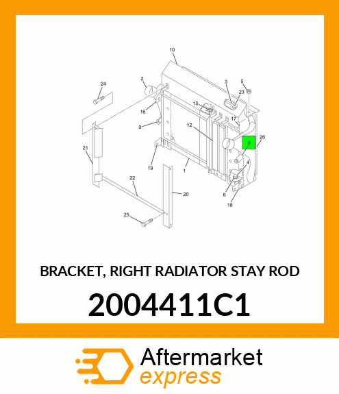 BRACKET, RIGHT RADIATOR STAY ROD 2004411C1