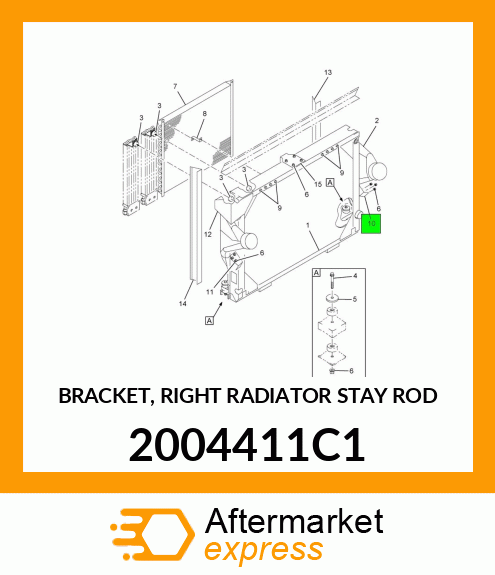 BRACKET, RIGHT RADIATOR STAY ROD 2004411C1