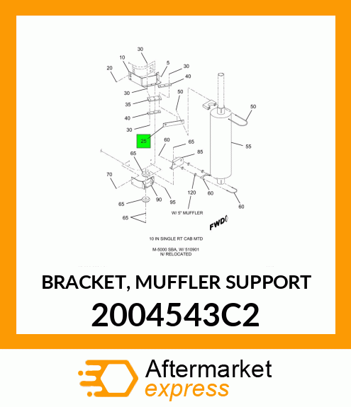 BRACKET, MUFFLER SUPPORT 2004543C2