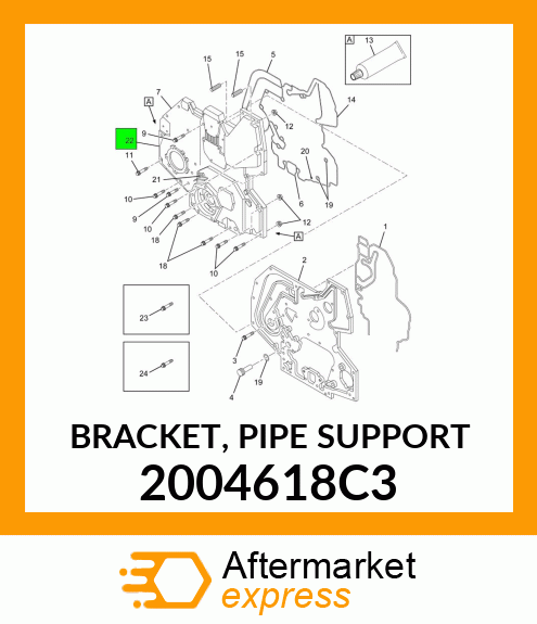 BRACKET, PIPE SUPPORT 2004618C3