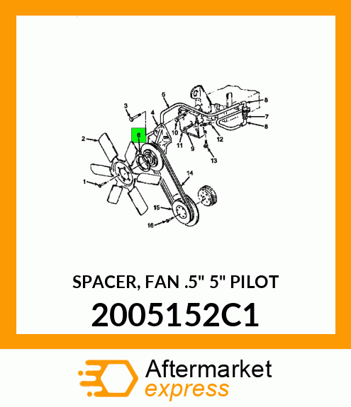 SPACER, FAN .5" 5" PILOT 2005152C1