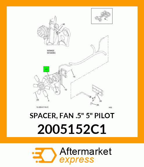 SPACER, FAN .5" 5" PILOT 2005152C1