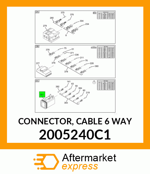 CONNECTOR, CABLE 6 WAY 2005240C1