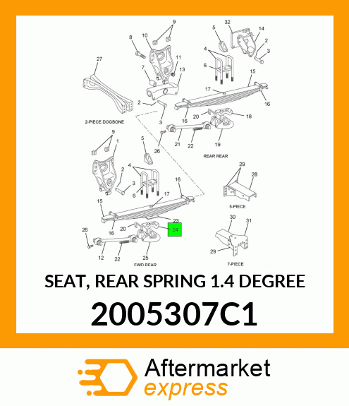 SEAT, REAR SPRING 1.4 DEGREE 2005307C1