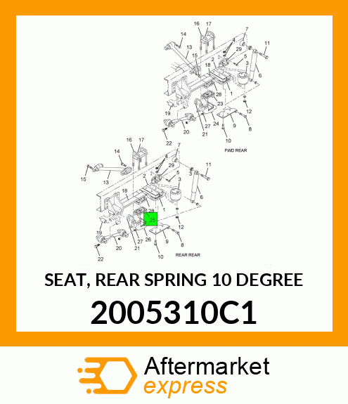 SEAT, REAR SPRING 10 DEGREE 2005310C1