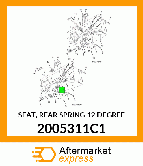 SEAT, REAR SPRING 12 DEGREE 2005311C1