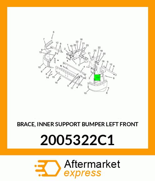 BRACE, INNER SUPPORT BUMPER LEFT FRONT 2005322C1