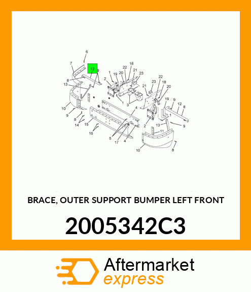 BRACE, OUTER SUPPORT BUMPER LEFT FRONT 2005342C3