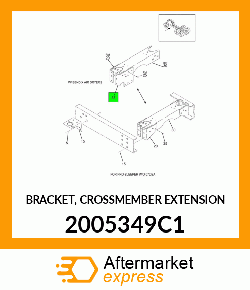 BRACKET, CROSSMEMBER EXTENSION 2005349C1