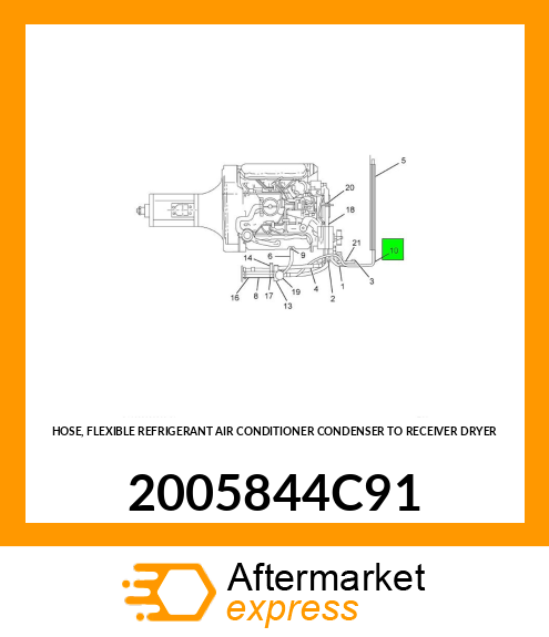 HOSE, FLEXIBLE REFRIGERANT AIR CONDITIONER CONDENSER TO RECEIVER DRYER 2005844C91