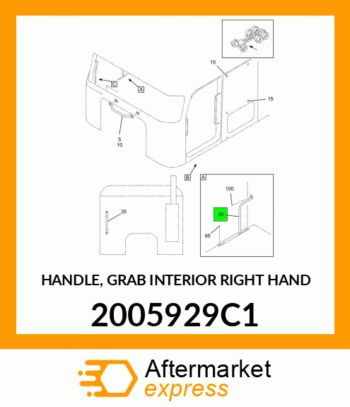 HANDLE, GRAB INTERIOR RIGHT HAND 2005929C1