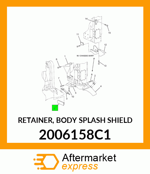 RETAINER, BODY SPLASH SHIELD 2006158C1