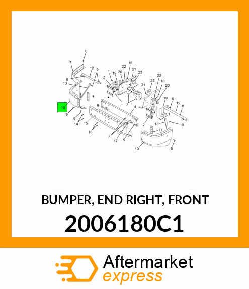BUMPER, END RIGHT, FRONT 2006180C1