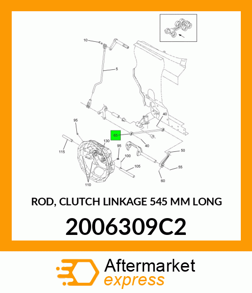 ROD, CLUTCH LINKAGE 545 MM LONG 2006309C2