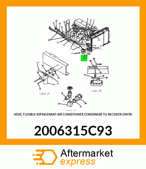 HOSE, FLEXIBLE REFRIGERANT AIR CONDITIONER CONDENSER TO RECEIVER DRYER 2006315C93