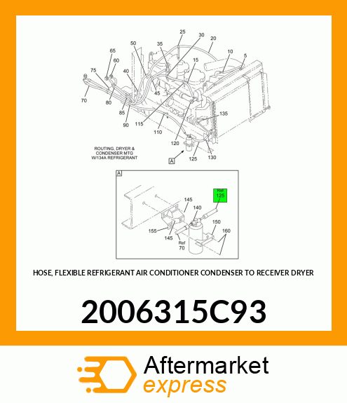 HOSE, FLEXIBLE REFRIGERANT AIR CONDITIONER CONDENSER TO RECEIVER DRYER 2006315C93