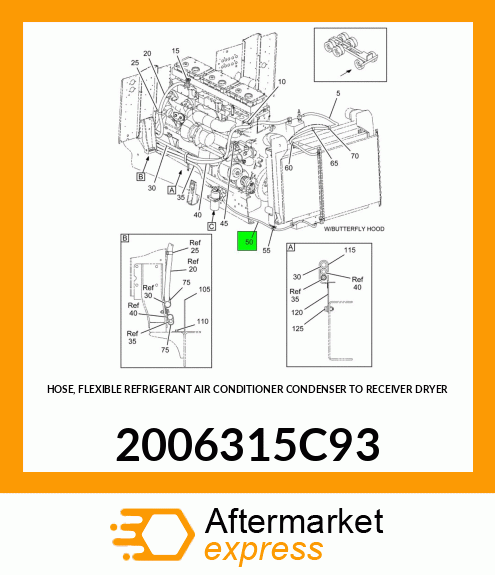 HOSE, FLEXIBLE REFRIGERANT AIR CONDITIONER CONDENSER TO RECEIVER DRYER 2006315C93