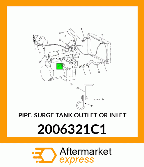 PIPE, SURGE TANK OUTLET OR INLET 2006321C1