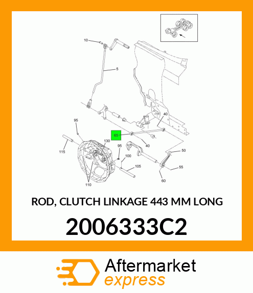 ROD, CLUTCH LINKAGE 443 MM LONG 2006333C2