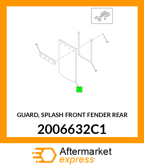 GUARD, SPLASH FRONT FENDER REAR 2006632C1