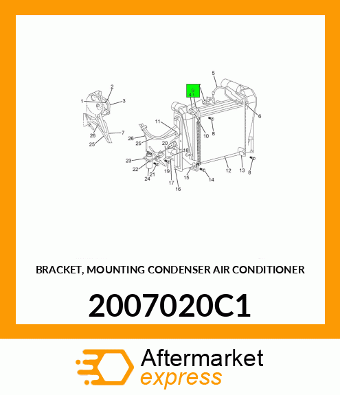 BRACKET, MOUNTING CONDENSER AIR CONDITIONER 2007020C1